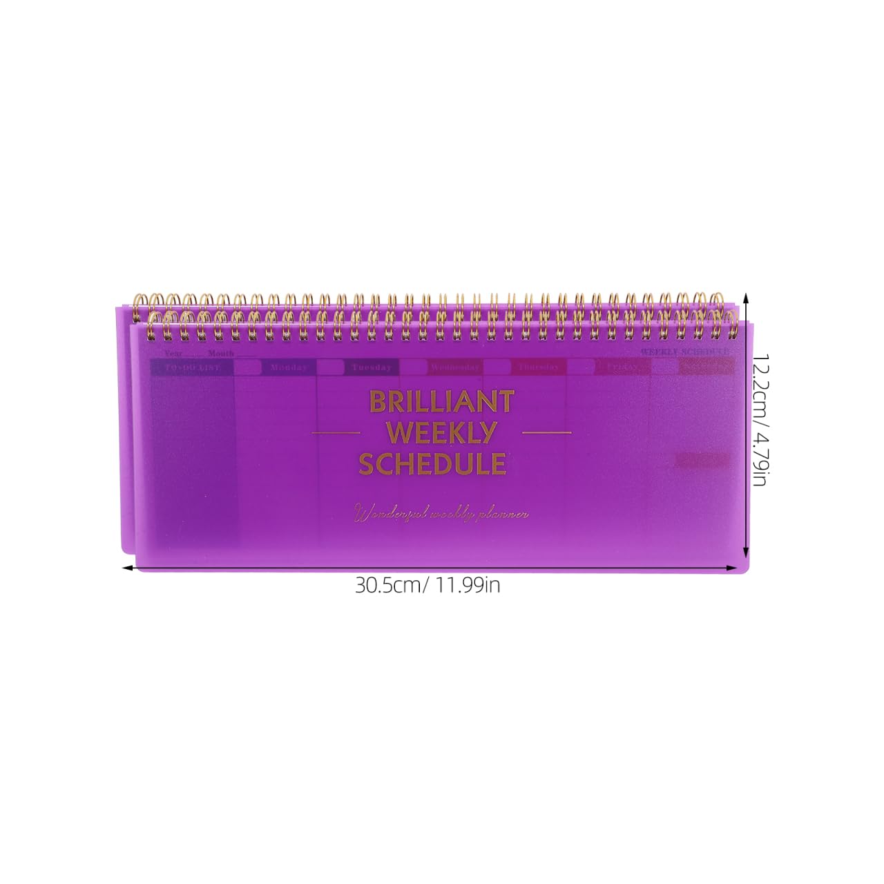 LALAFINA Brilliant Weekly Scheduler Undated Desk Planner Calendar Planning Pad for Whole Year School Home Office, Purple, 12X4.8 Inch