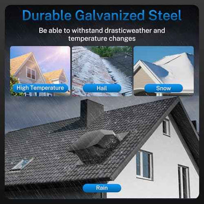 [Upgrade Airflow] Hon&Guan Removable Roof Vent Cover, 8 Inch Roof Vents for Houses, 8'' Exhaust Vent Wall Vent for Ventilation System-with Damper and Two New Small Vents,Galvanized Steel