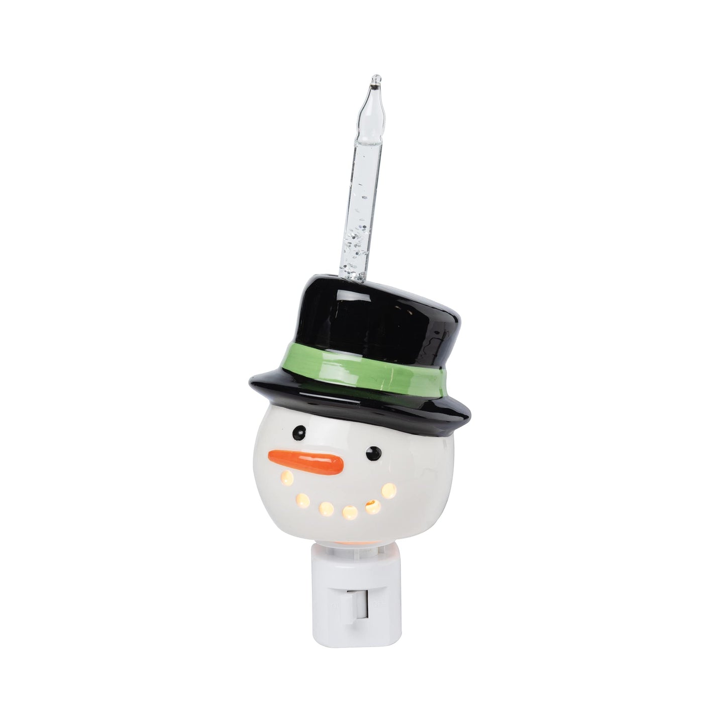 GALLERIE II Snowman Bubble Plug in Night Light w/Switch Christmas Xmas Festive Winter Holidays Hallway Bathroom Kid's Room Nightlight Cute Illuminating Decor Decoration White