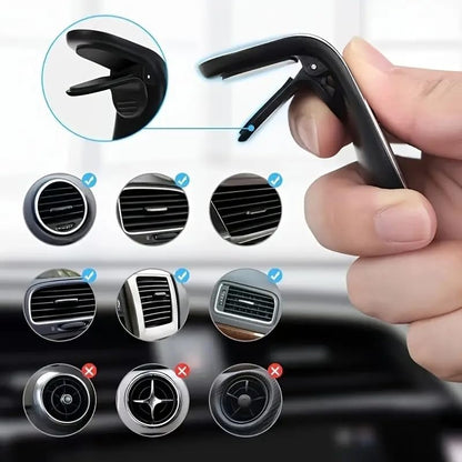 MagMount, Magnetic Phone Holder for Car, Car Phone Holder with Magnetic Metal Plate Securely Clips to Air Vent, Universal Magnetic Phone Mount for Car, Car Accessories,Black