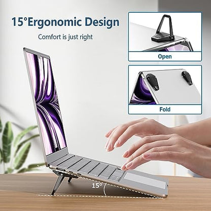 Portable Invisible Laptop Stand, Mini Aluminum Cooling Pad,Computer Keyboard Mount Kickstand,Ergonomic Lightweight Laptop Desk Stand (1pack（2pcs）)