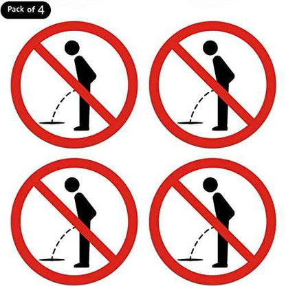 dealzEpic - Do Not Pee Here/No Peeing Sign Stickers - Self Adhesive Peel and Stick Decals