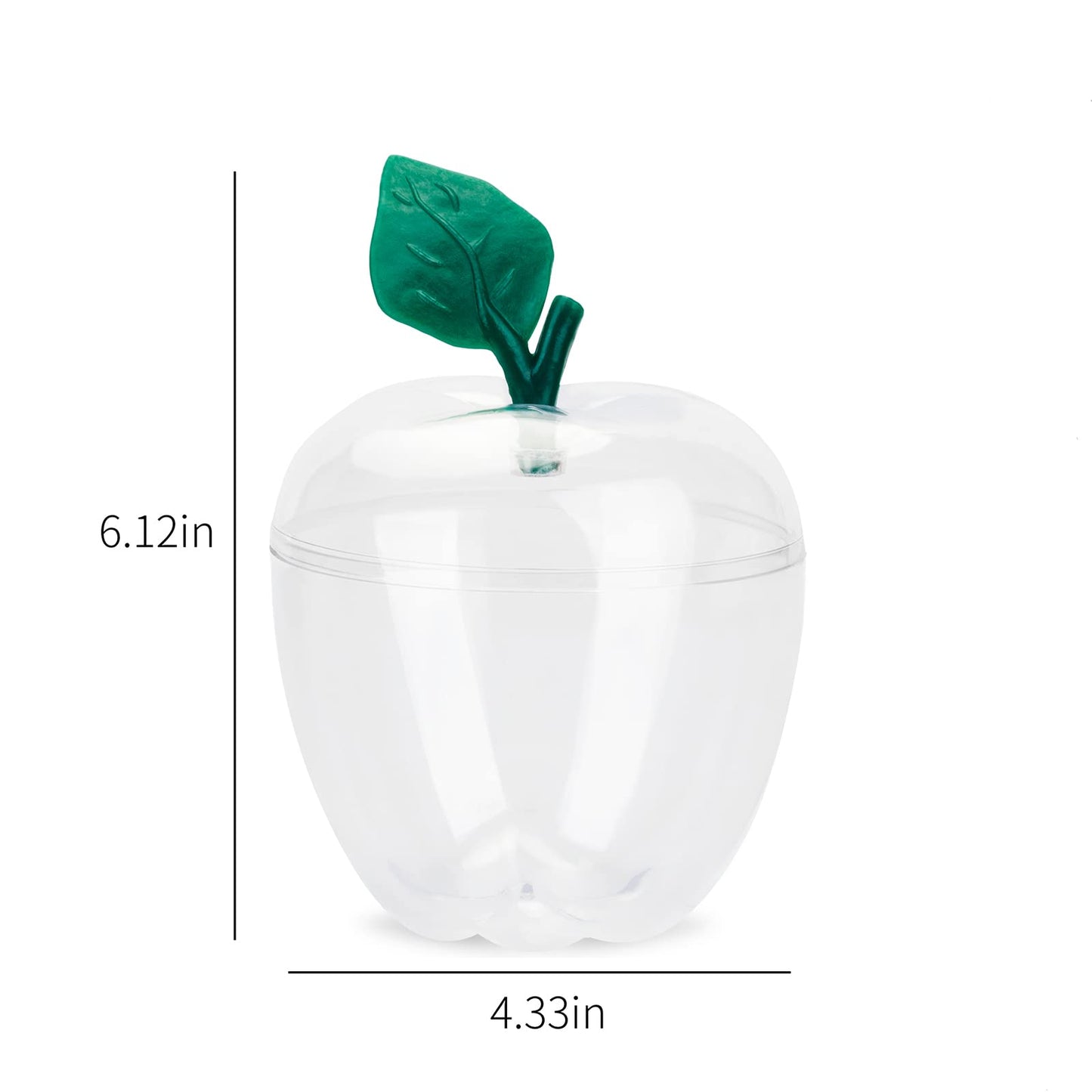 HANZE Large Clear Apple Container, Apple Shaped Candy Toy Filling Containers Jar, Back To School Teacher Appreciation Gift, Wedding Party Ornaments Christmas Decorations Supplies Favors