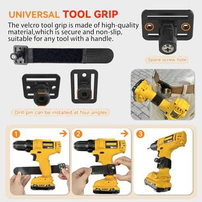 Universal Tool Holster for Tool Belt Accessories, Drill Holder for Power Drill, Impact Driver, or Any Tool with A Handle, Self-Locking Drill Holster, Stocking Stuffers for Men, Women, Husband