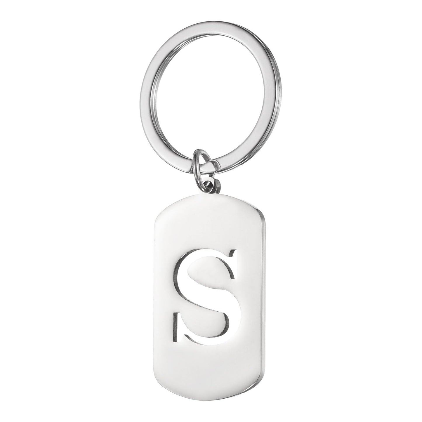 PATIKIL Initial Letter Key Chain, A-Z KeyChain DIY Pendant Key Ring A-Z Charm Alphabet Keyring Bag Backpack Decor for Keys Purse Party Gifts Favors, Silver (Letter S)