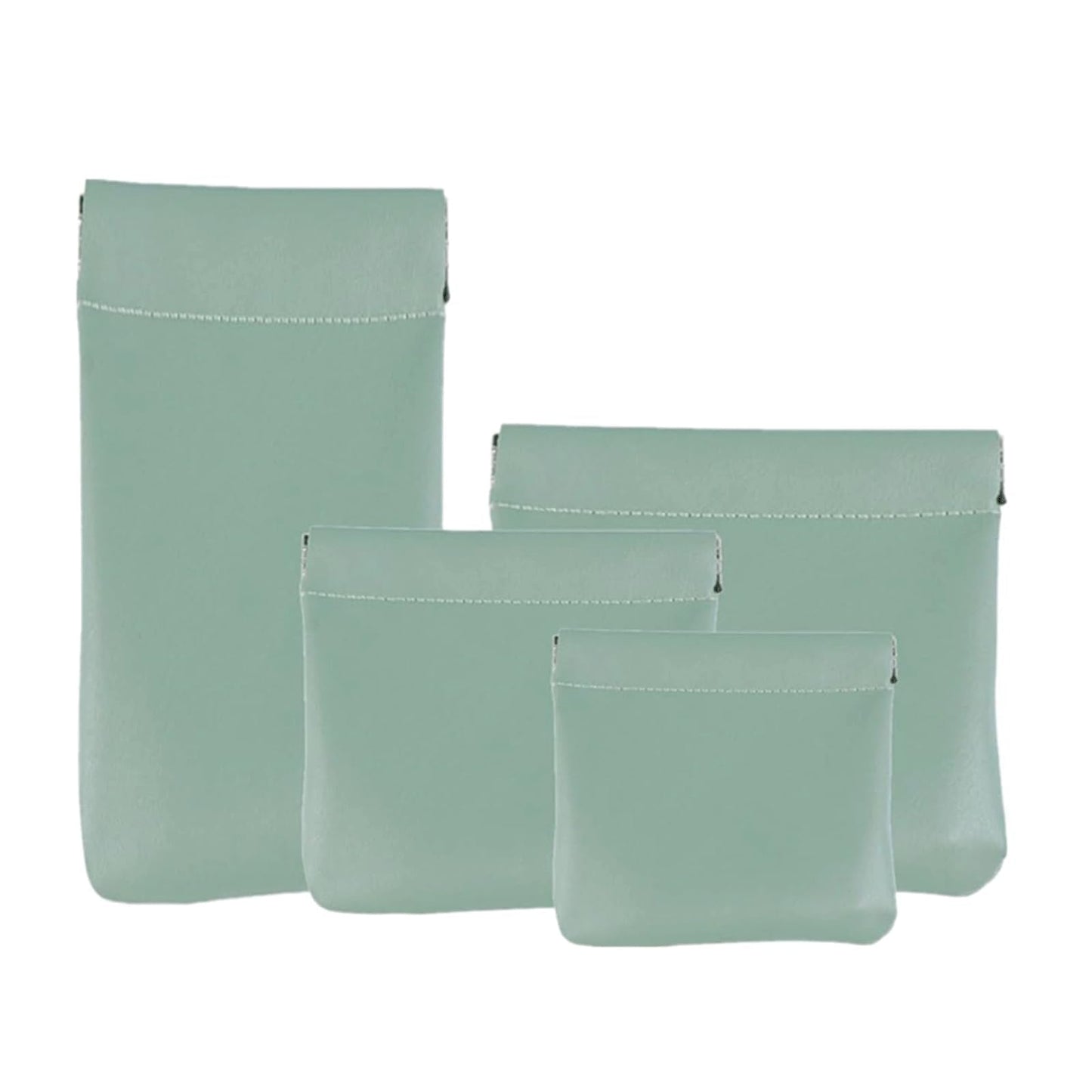 EREBLOOM Leather Pouch, Personalized Snap Closure Leather Organizer Pouch, No Zipper Self-Closing Design for On-the-Go