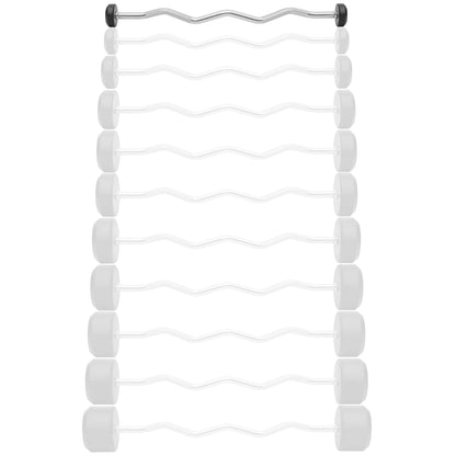 Philosophy Gym Rubber Fixed Barbell, 10 LB Pre-Loaded Weight EZ Curl Bar for Strength Training & Weightlifting