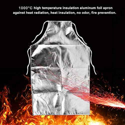 Heat Resistant Apron, Aluminum Foil Apron 1000¡ÆC Heat Resistant Apron High Temperature Resistant Working Apron