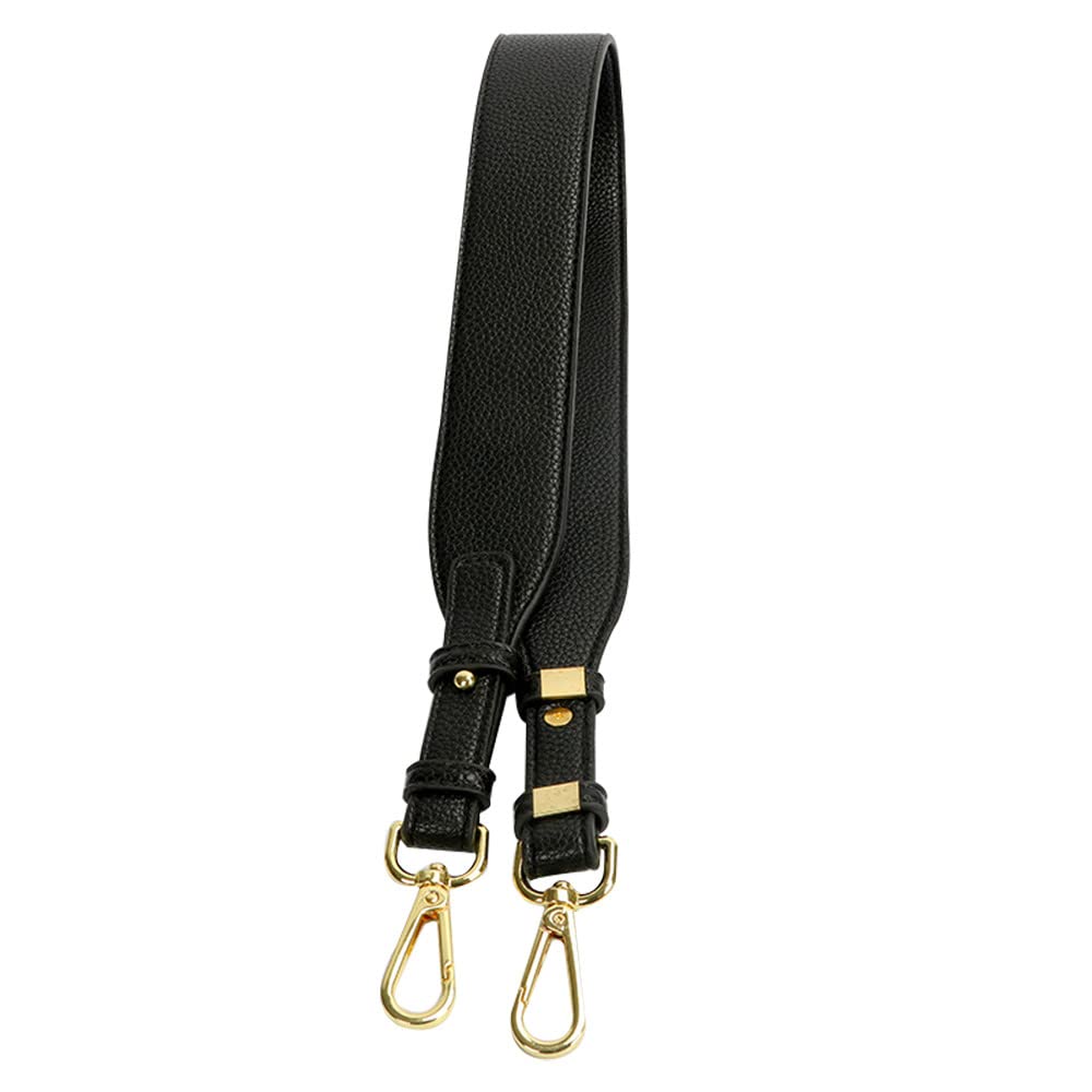 Purse Strap Adjustable Bag Strap for Purses Gold Clasps Bag Straps Replacement Purse Straps for Handbags Black Litchi