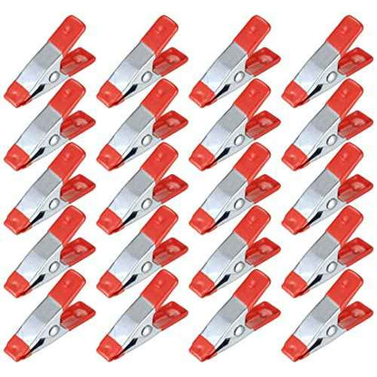 20 Pcs 2" inch Metal Spring Clamps, Heavy Duty Spring Metal Clips Clamps, Tent Clips with Rubber Tips for Woodworking Camping Home Improvement Photography Projects