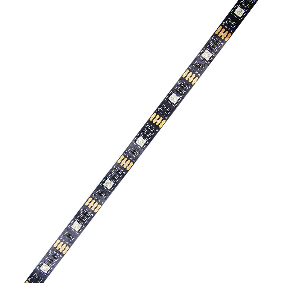HiCHN LED Strip Lights 16.6 feet (5 Meter) RGB Color with APP and IR Remote 5050 SMD LED 30 Lights Per Meter for Bedroom,Home,TV Backlight with Remote Control (Black, 5 Meter 150 led Lights)