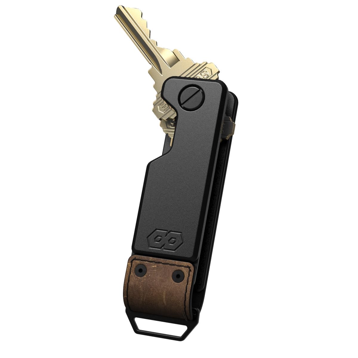 PROOF Key Holder | The Founder | Key Organizer | Top Grain Leather & Metal | Minimalist Keyholder | Secures Up to 7 Keys | Gift Box | Veteran Owned