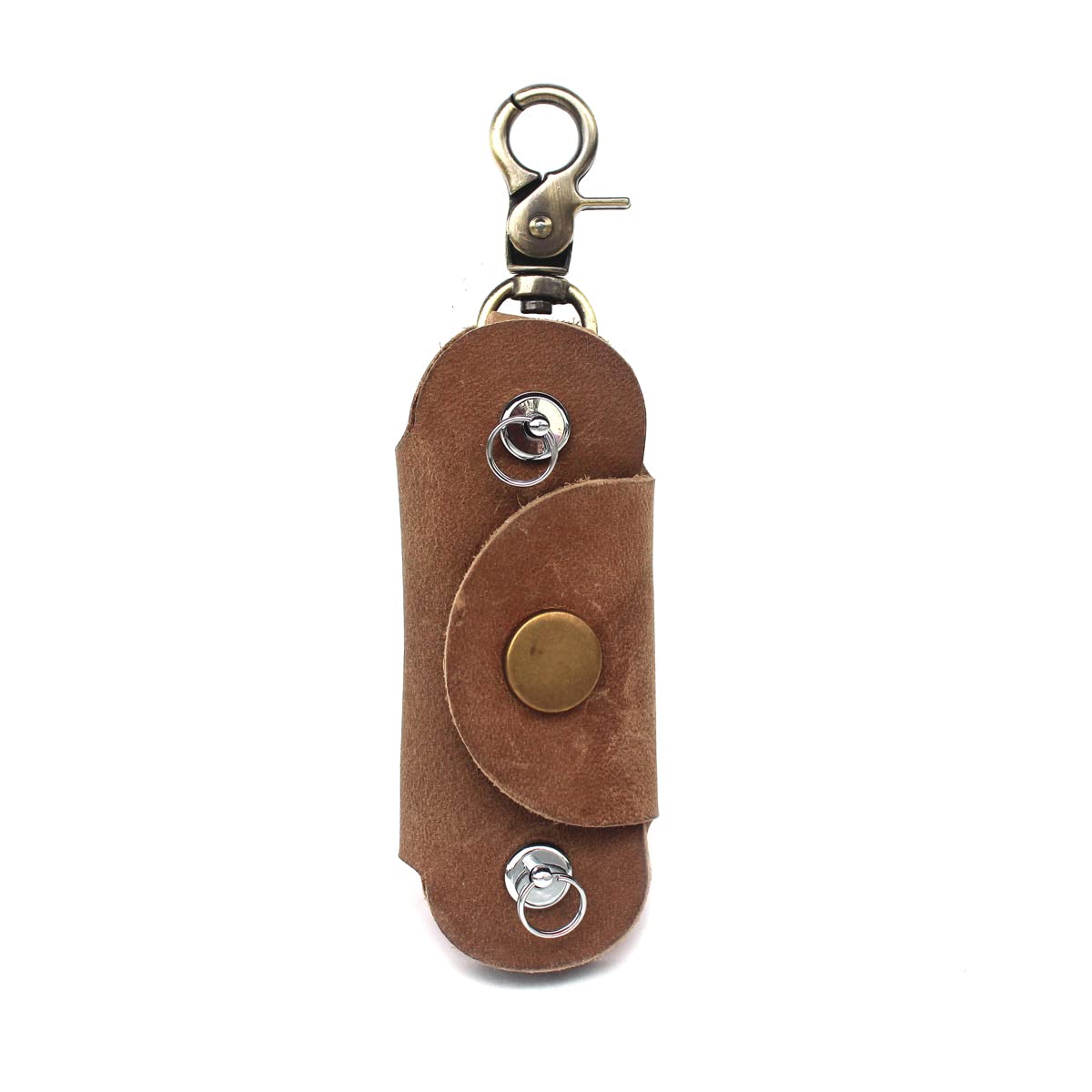 Handmade Thick Cowhide Hook Small Key Bag Keycases key organizer Vintage