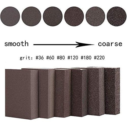 150# Grit Sponge Emery Cloth Sandpaper Blocks Buffing Diamond Polishing Pads Hand Sanding Tool 6pcs