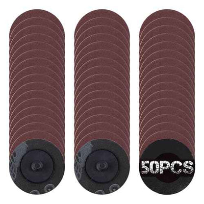 SPEEDWOX 50Pcs 2" 240 Grit Roll Lock Quick Change Discs Aluminum Oxide Coated Die Grinder Accessories Aluminum Oxide Sandpaper Disc Roll Lock Sanding Discs Quick-Change Sanding Discs