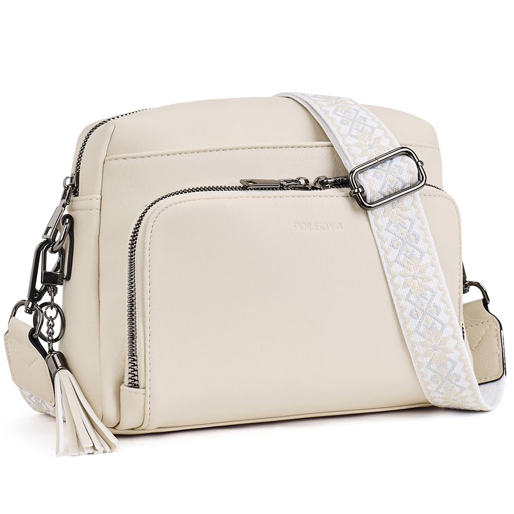POIUGOYA Crossbody Purses for Women Trendy,Vegan Leather Medium Crossbody Bag,Women's Crossbody Travel Purse Built in Wallet