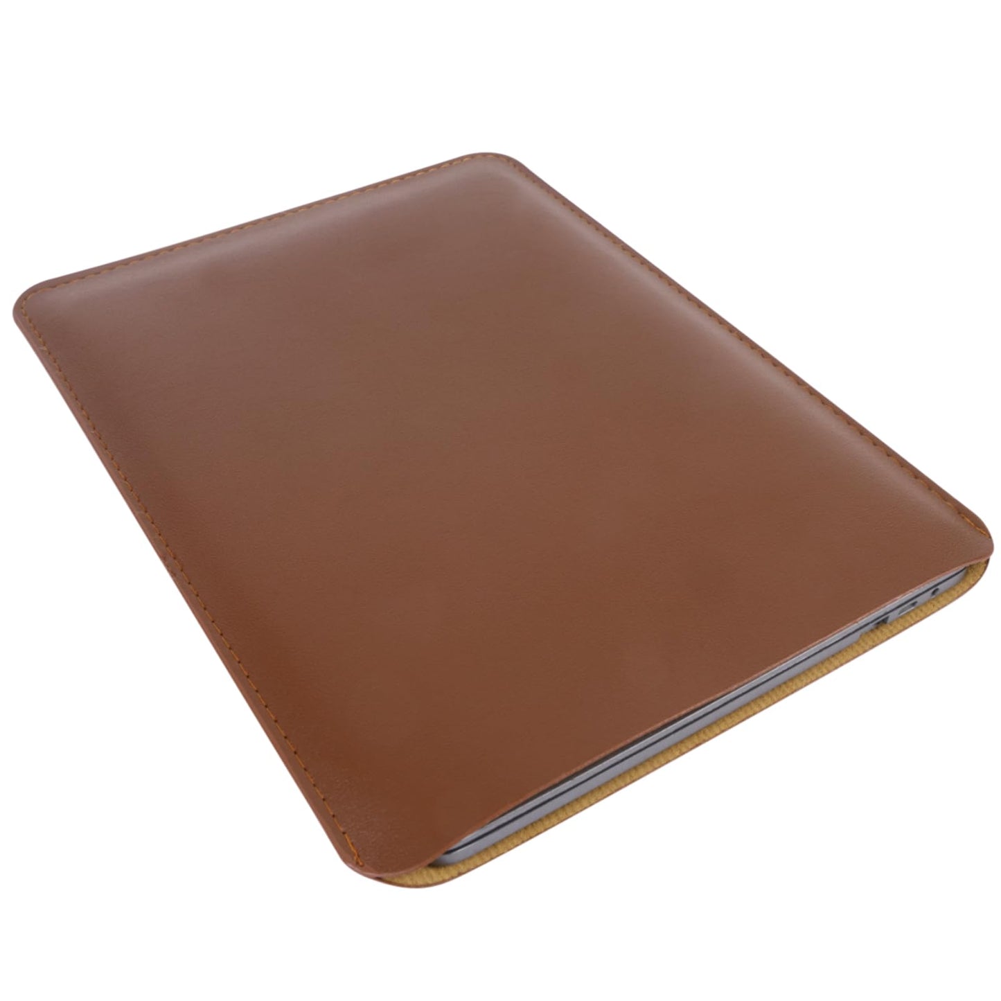 13/14/15-inch Faux Leather Laptop Sleeve | Compatible with MacBook Air/Pro, Dell XPS, Surface Pro & More | Ultra-Thin Design + Universal Fit (Dark Brown, 13 Inch Laptop)