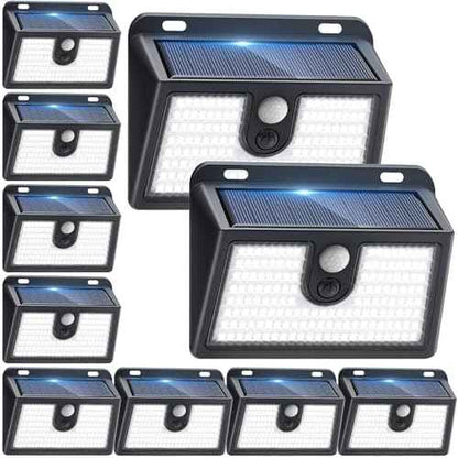 [10 Packs] Solar Motion Sensor Outdoor Lights, Super Bright Solar Lights Outdoor Waterproof, 3 Lighting Modes Security Wall Light for Outside Walking Dog Fence Backyard Deck Garden Door Step Garage