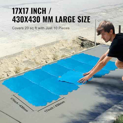 VEVOR Concrete Stamps Mat, 18 x 18 in, Concrete Texturing Skin Polyurethane Stamp Stone Tile Texture Mat, Slate floor Imprint Seamless Stamp Concrete Molds for Outdoor Decorative, Blue