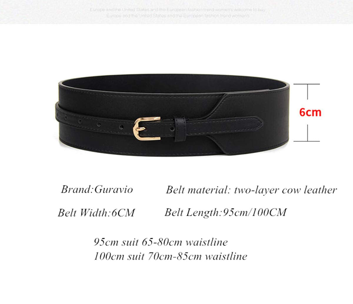 Toptim Women Wide Knotted Belt Design PU Leather Waistbands Simple Width Belt (Black & Brown, Waist 34-39")
