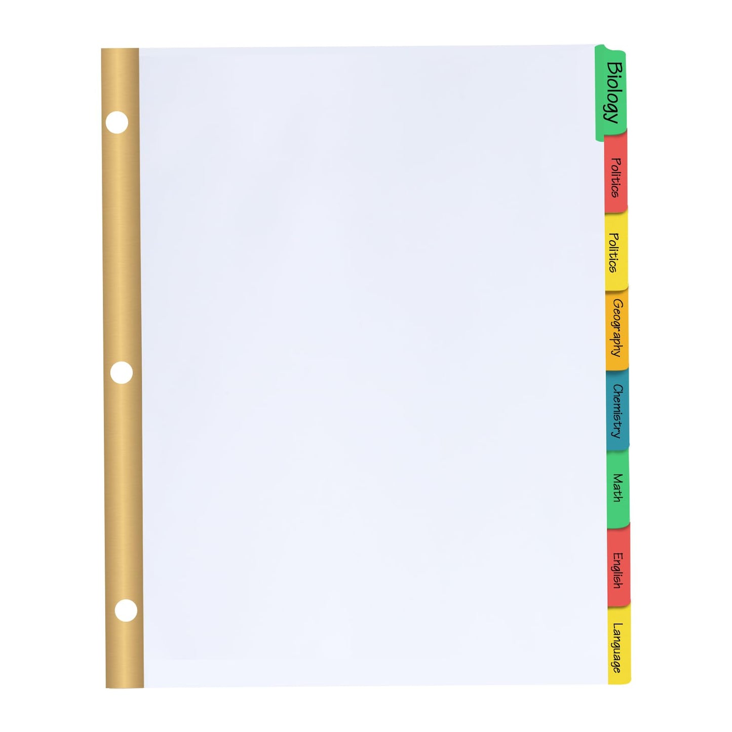 Binder Divider, PANDRI 120 Pack Binder Index White Dividers with 8 Tabs, Letter Size Paper Binder Divider for School Office Home Business