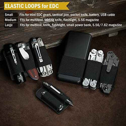 VIPERADE PL6 Tactical Modular EDC Organizer, Elastic Insert Pouch Panel with Hook Backed Accessories Holder, Attachment for Backpack, Tactical Vest, Bag