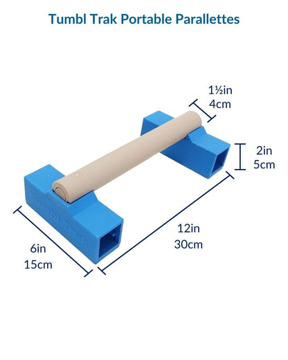 Tumbl Trak Portable Parallette Bars, Blue