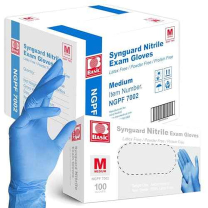 Jointown Basic Nitrile Exam Gloves, Medical Blue Gloves Disposable Latex Free Powder-Free For Exam, Food Prep Cleaning, Medium Case Of 1000, M, NGPF7002