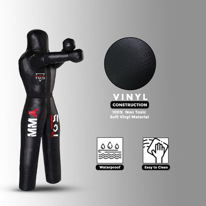 PGS - Heavy-Duty Grappling Dummy for Martial Arts Training — Jiu Jitsu/BJJ/MMA Wrestling Practice Dummy — UNFILLED Custom-Weight Design (6FT - 70")