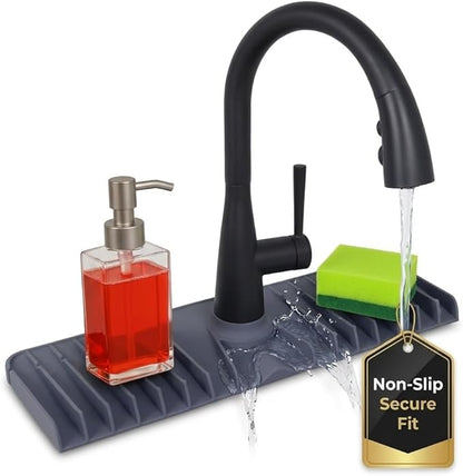 Premium Kitchen Sink Splash Guard – 18" x 5.7" Silicone Faucet Mat