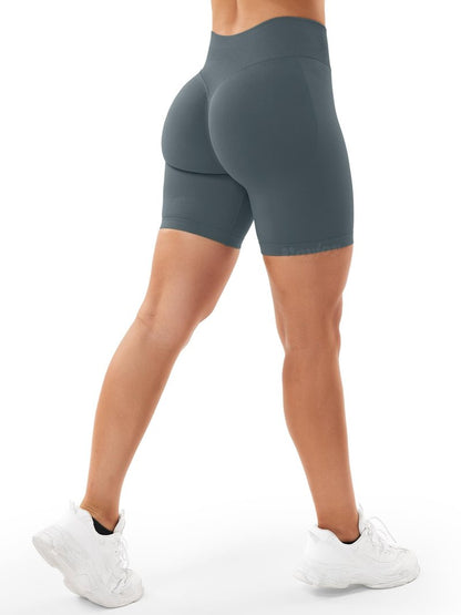 VOYJOY Women Workout Impact Shorts 2.5"/ 3.6"/ 4.5"/ 6" Scrunch Butt Lifting Gym Seamless Booty Biker Shorts Stormy Grey