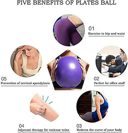 MOMPLUS Exercise Pilates Mini Yoga Balls Barre Small for Home Stability Squishy Training Physical Therapy Improves Balance with Pump (Gray, 9 Inch)