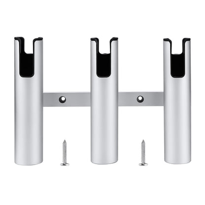 Marinebaby Fishing Boat Rod Holder Aluminum,3 Link Tube Aluminum Rod Rack, Suit Boats & Yacht