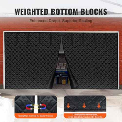 VEVOR 16x7FT Garage Door Insulation Kit for Winter, Magnetic Thermal Insulated Garage Curtain Screen Cover for 2 Cars (Waterproof Windproof Soundproof)