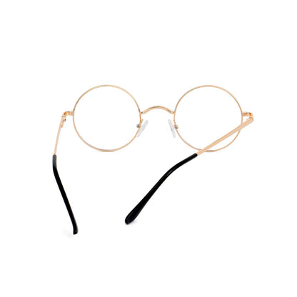 EYLRIM Round Blue Light Blocking Glasses for Women Men Circle Clear Lens Metal Frame Eyeglasses Non Prescription(A1 Gold)