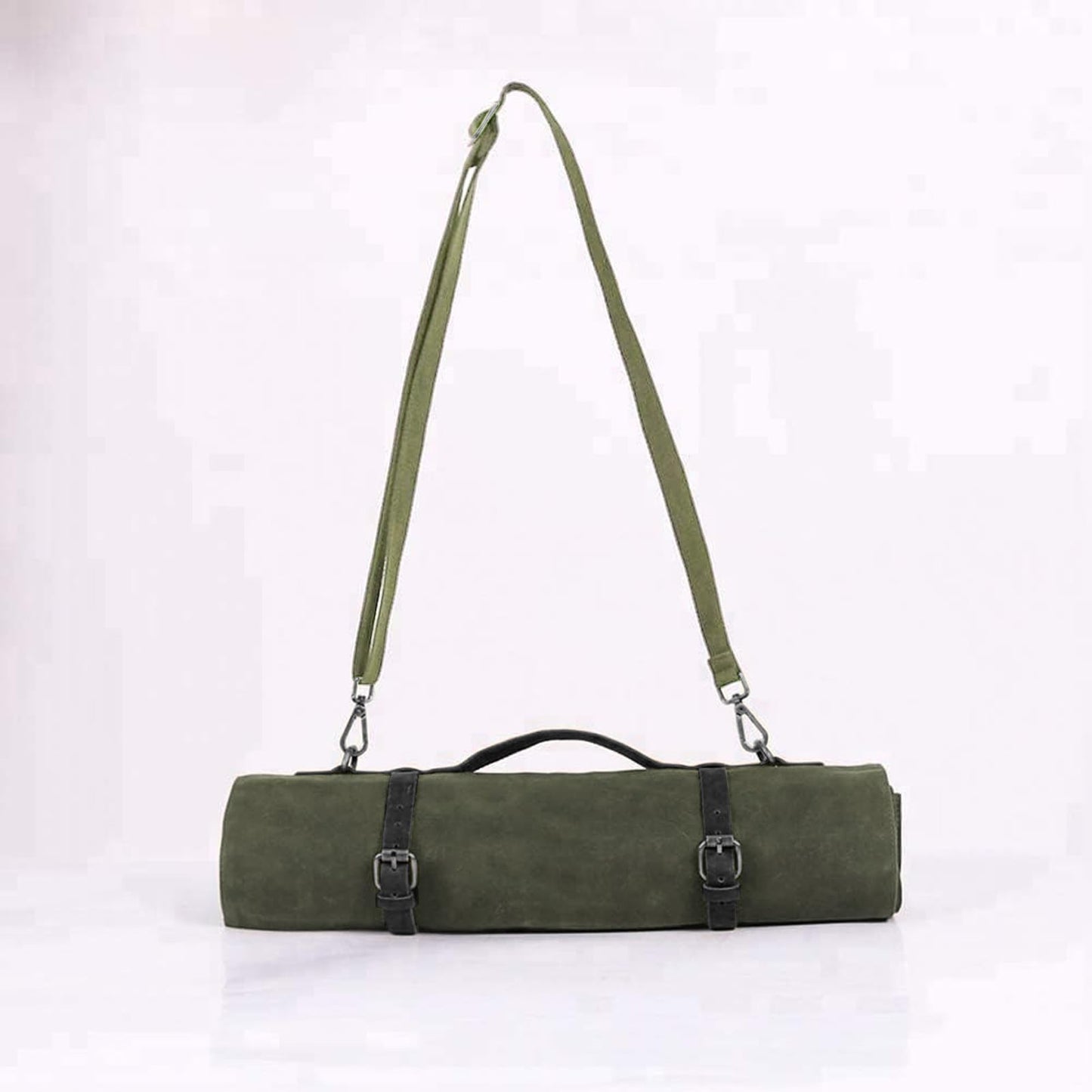 Large Chef’s Knife Roll Bag,Heavy Duty Waxed Canvas Knife Carrier,11 Pockets Kitchen Cooking Tools Storage Case, Easily Carried By Shoulder Strap ForProfessional Chefs,Culinary School Students