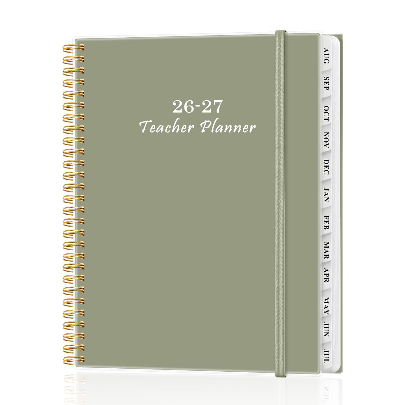 2026-2027 Teacher Planner, Lesson Planner from August 2026 - July 2027, Teacher Lesson Planner Book 2026-2027 for Teacher Class Schedule, Student Info & Weekly Planning, 8" x 10", Green