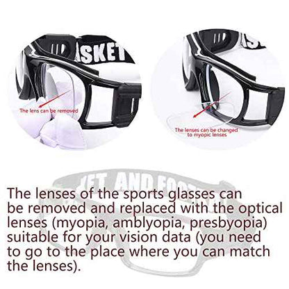 Sport Glasses for Men Women Basketball Football Sport Goggles Anti Fog Shock Collision Wearable Glasses