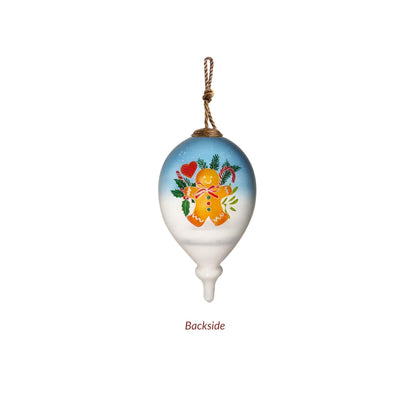 Gingerbread Ornament, Hand-Painted Glass Collectible – Gingerbread House & Man Christmas Decoration – Holiday Tree or Kitchen Décor – Gift Box Included (4.75”)
