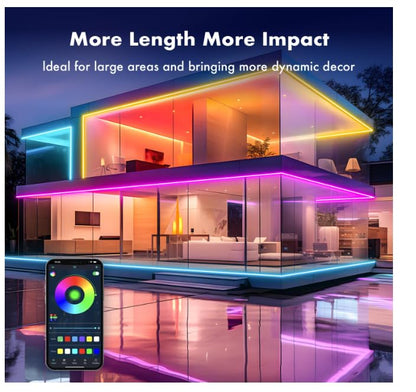 MFWW Neon Rope Lights, 33FT RGB LED Strip Lights, App Control, IR Remote, Outdoor IP67 Waterproof, Music Syncing, Flexible DIY Design for Bedroom, Gaming, Party, Christmas Decor