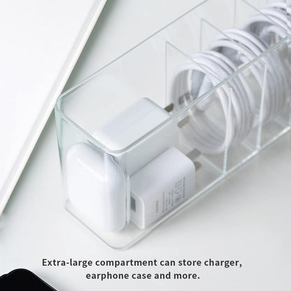 Nkocvew Charger Cable Cord Storage Organizer Box - 3 Pack With Lid - Easy Storage Without Cable Ties