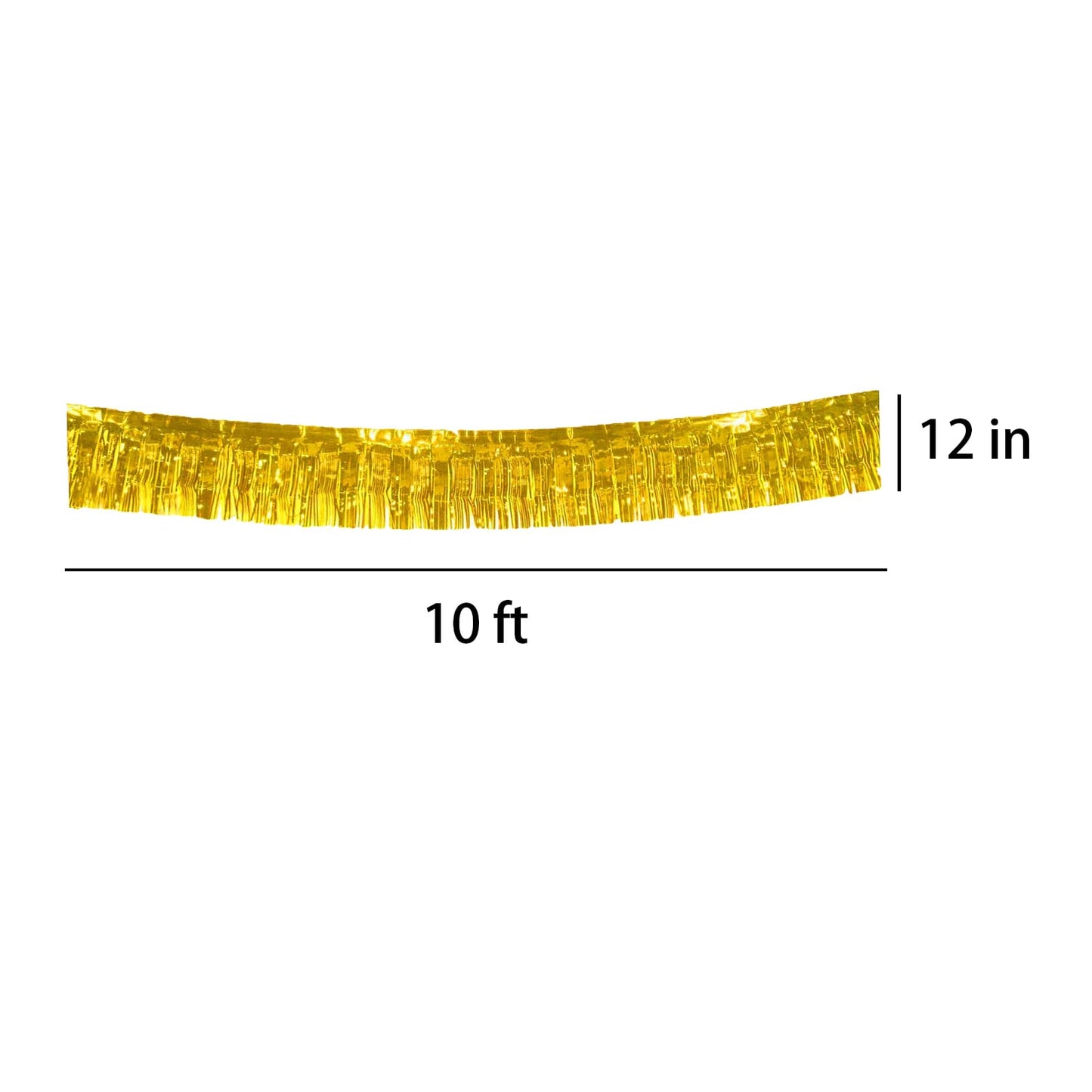 6 Pack 10 Feet Foil Fringe Garland Metallic Foil Tinsel Fringe Garland Wall Hanging Foil Fringe Banner for Parade Floats, Wedding, New Year, Christmas, Birthday (Gold)