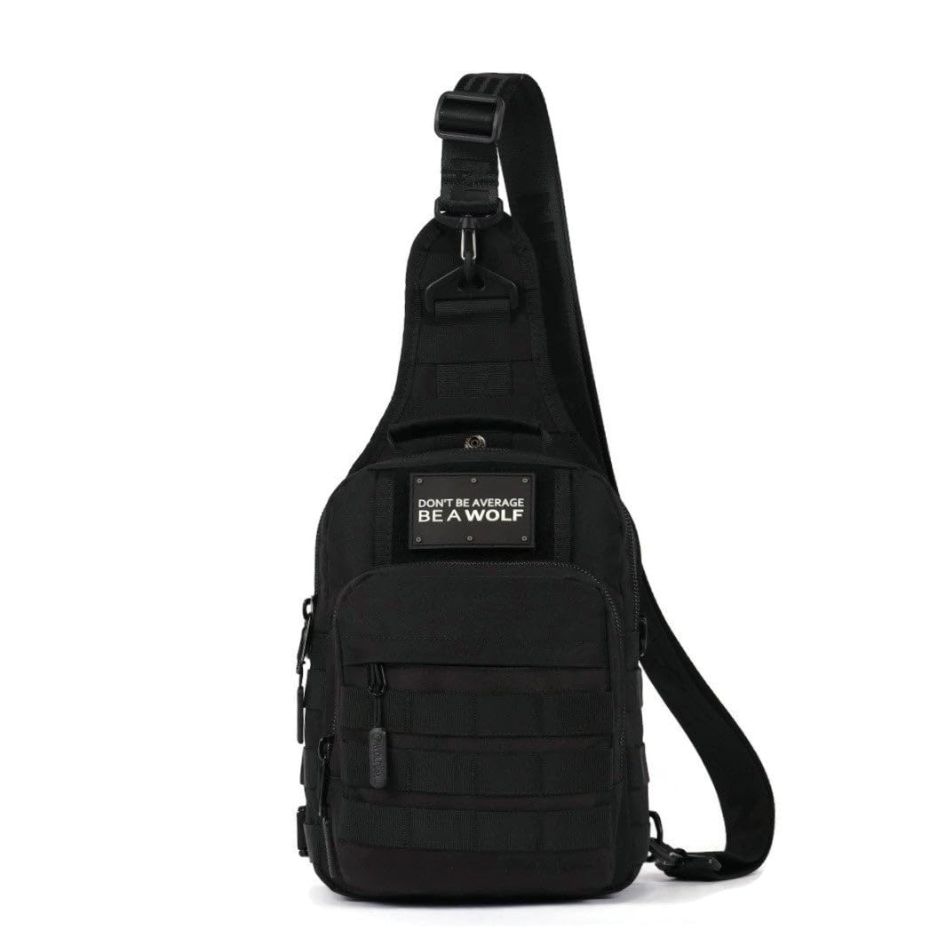 WOLFpak 9L Tactical Sling Bag (Alpha Black) Concealed Carry CCW Backpack |Military Crossbody EDC Daypack Molle Chest Shoulder Pack for Hiking, Travel, Work |