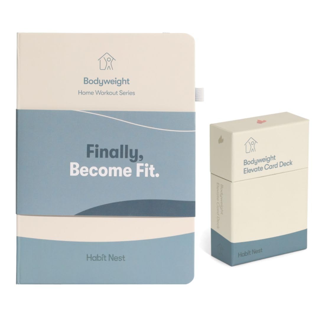 Bodyweight Transformation Journal and Elevate Exercise Cards. Complete Fitness System with Effective Bodyweight Exercises in a Card Deck. No Equipment Needed. #1 At home Fitness Journal/Fitness Planner for Women & Men.