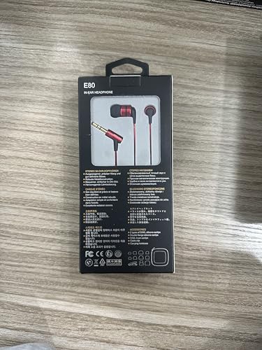 SoundMAGIC E80 Wired Earbuds No Microphone HiFi Stereo Audiophile Earphones Noise Isolating in Ear Headphones Comfortable Fit Super Bass Black Red