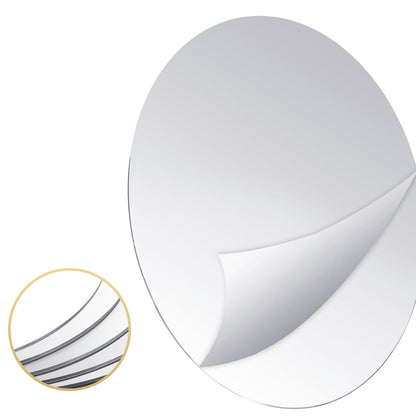 Hooshion 6 Pcs 7.87 Inch Round Mirror Candle Plate, Circle Mirror Centerpieces, for Table Centerpieces & Wedding & Christmas Decorations & Baby Shower Party (7.87'' Silver)