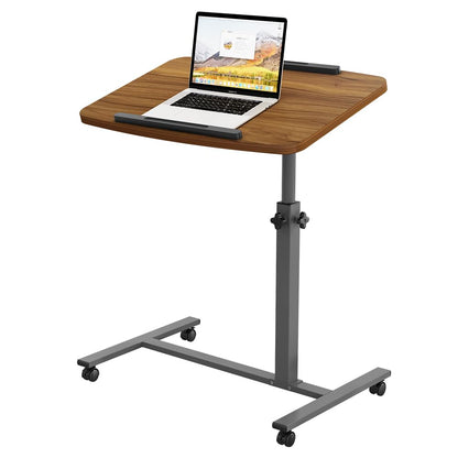 Laptop Table Mobile Adjustable Height Portable Desk Notebook Swivel PC Computer Rolling Desk with Wheels, Laptop Stand for Couch Bedside Hospital Bed Table