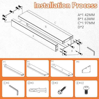 4Pcs Wall Mount Tool Organizer Set,Include Screwdriver Organizer,9mm-24mm Wrench Holder,Pliers Holder,Hammer Rack,Galvanized Steel Hand Tool Storage for Workshop,Shed,Garage,Home