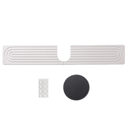 Sink Drip Mat - 12 Inch Diatomite Absorbent Faucet Protector for Free Surfaces, Quick Drying Stone Tray with Splash Guard Function, Kitchen and Bathroom Counter Tray for Soap Water Accessories