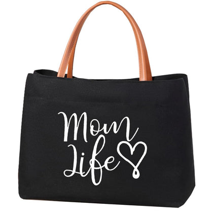 kifasyo Mom Mama Bag Mother Gifts Momlife Tote for Hospital, Shopping, Beach, Travel